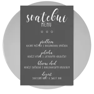 Papírové svatební menu ADRIANA