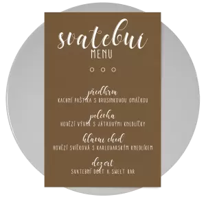 Papírové svatební menu ADRIANA