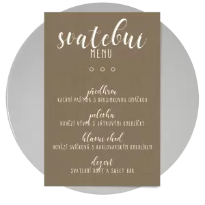 Papírové svatební menu ADRIANA