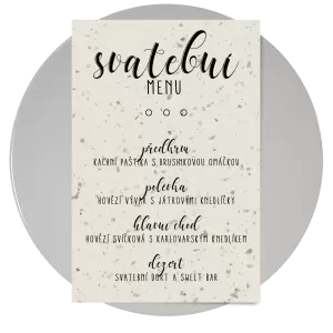 Papírové svatební menu ADRIANA