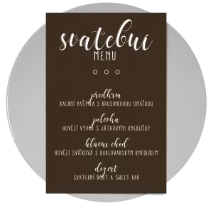 Papírové svatební menu ADRIANA