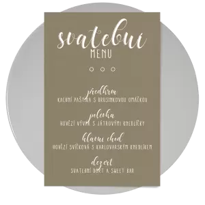 Papírové svatební menu ADRIANA