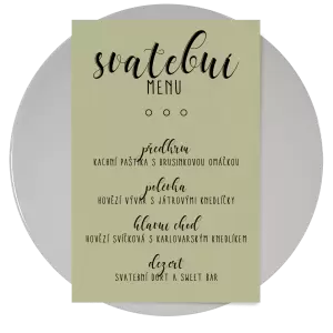 Papírové svatební menu ADRIANA