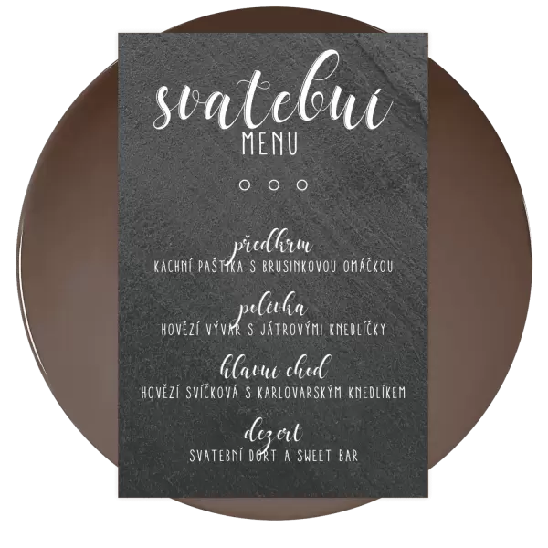Kamenné svatební menu ADRIANA