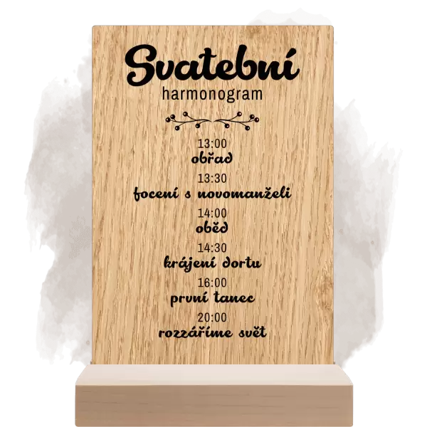 Dřevěný harmonogram GABRIELA