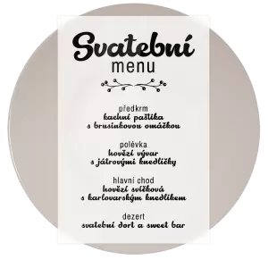 Plexi svatební menu GABRIELA