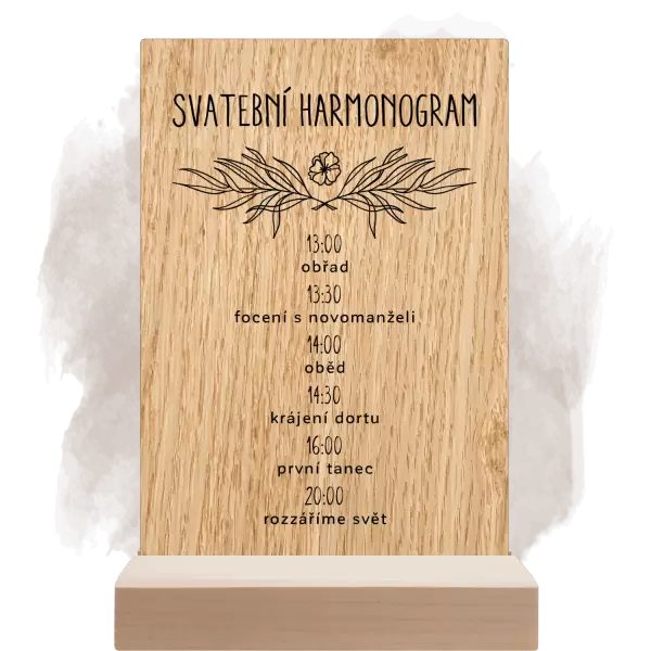 Dřevěný harmonogram ELENA