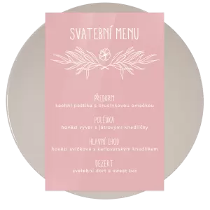 Plexi svatební menu ELENA