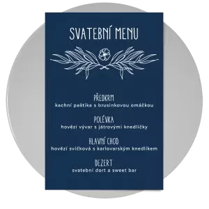 Papírové svatební menu ELENA