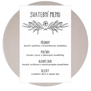 Plexi svatební menu ELENA