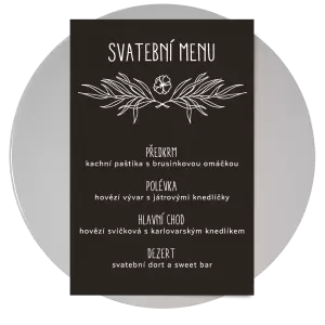 Papírové svatební menu ELENA