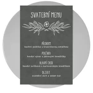 Papírové svatební menu ELENA