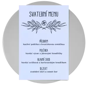 Papírové svatební menu ELENA