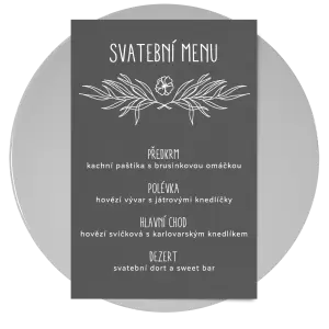 Papírové svatební menu ELENA