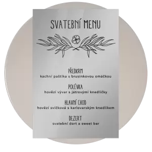 Plexi svatební menu ELENA