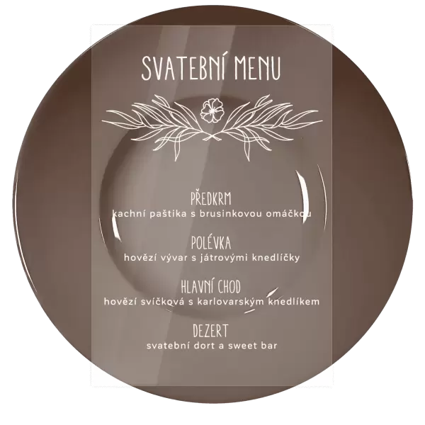 Plexi svatební menu ELENA