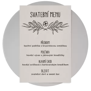 Papírové svatební menu ELENA