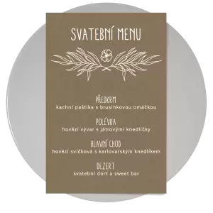 Papírové svatební menu ELENA