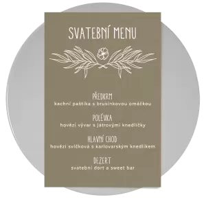 Papírové svatební menu ELENA