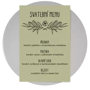 Papírové svatební menu ELENA