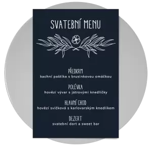 Papírové svatební menu ELENA