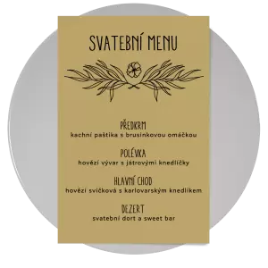 Papírové svatební menu ELENA