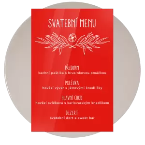 Plexi svatební menu ELENA