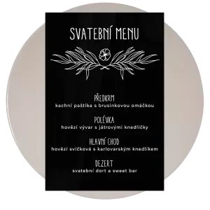 Plexi svatební menu ELENA