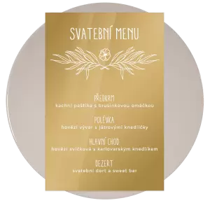 Plexi svatební menu ELENA