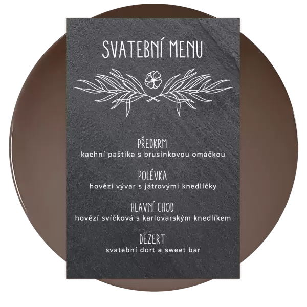 Kamenné svatební menu ELENA