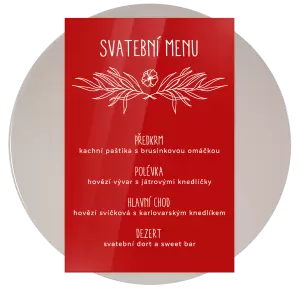 Plexi svatební menu ELENA