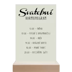 Papírový harmonogram FIONA