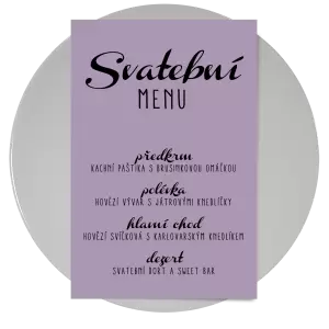 Papírové svatební menu FIONA