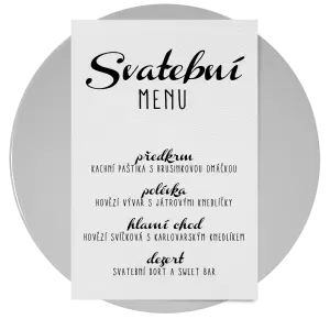 Papírové svatební menu FIONA