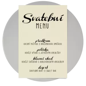 Papírové svatební menu FIONA