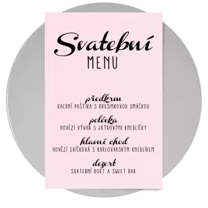 Papírové svatební menu FIONA