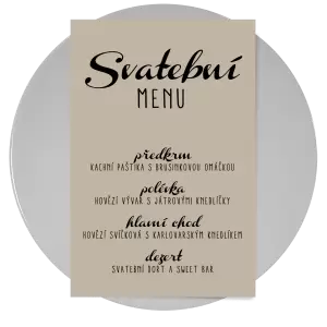 Papírové svatební menu FIONA