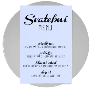Papírové svatební menu FIONA