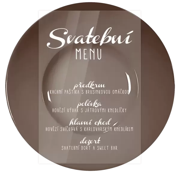 Plexi svatební menu FIONA