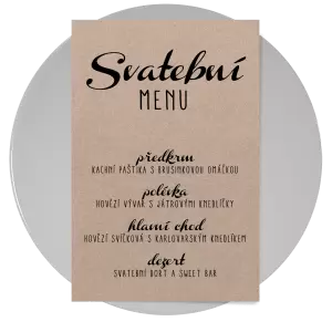 Papírové svatební menu FIONA