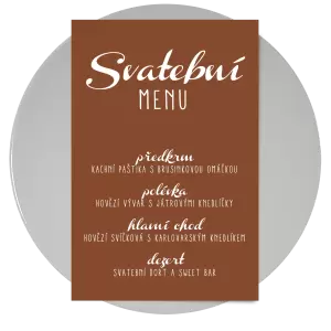 Papírové svatební menu FIONA