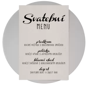 Papírové svatební menu FIONA