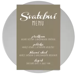 Papírové svatební menu FIONA