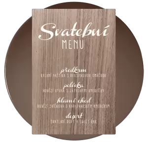 Dřevěné svatební menu FIONA