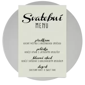 Papírové svatební menu FIONA
