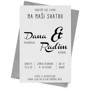 Papírové svatební oznámení FIONA