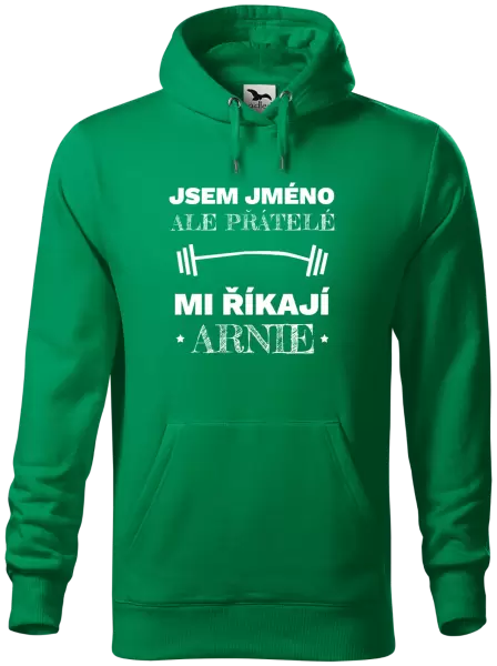Pánská mikina Jsem (jméno), ale přátelé mi říkají Arnie