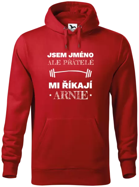 Pánská mikina Jsem (jméno), ale přátelé mi říkají Arnie