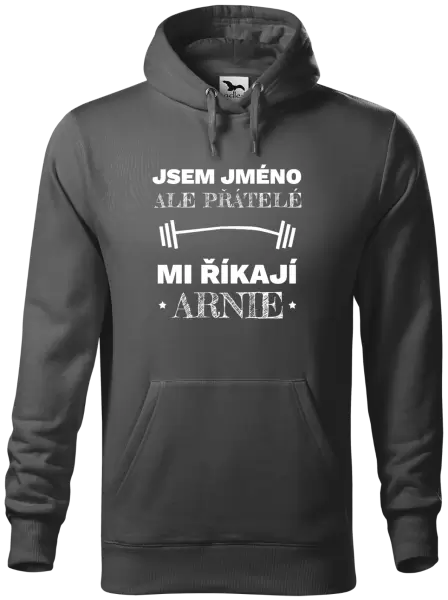 Pánská mikina Jsem (jméno), ale přátelé mi říkají Arnie