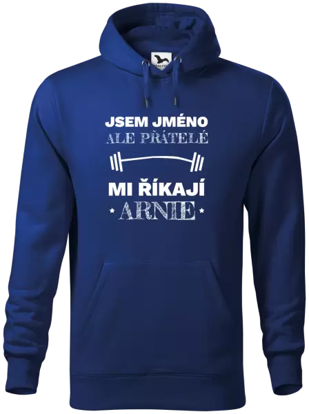 Pánská mikina Jsem (jméno), ale přátelé mi říkají Arnie